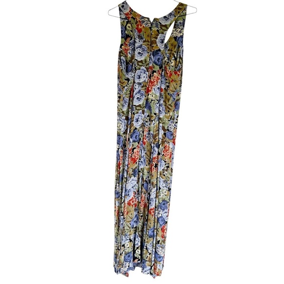 E.D. Michaels Vintage Maxi Dress Blue Floral Size 10 - Picture 2 of 4